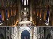 Notre-Dame in Paris: Aufnahmen zeigen die Pariser Kathedrale vor und nach dem Feuer am 15. April 2019. Notre-Dame in Paris: Aufnahmen zeigen die Pariser Kathedrale vor und nach dem Feuer am 15. April 2019.