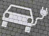 Symbol von E-Lade-Parkplatz Symbol von E-Lade-Parkplatz
